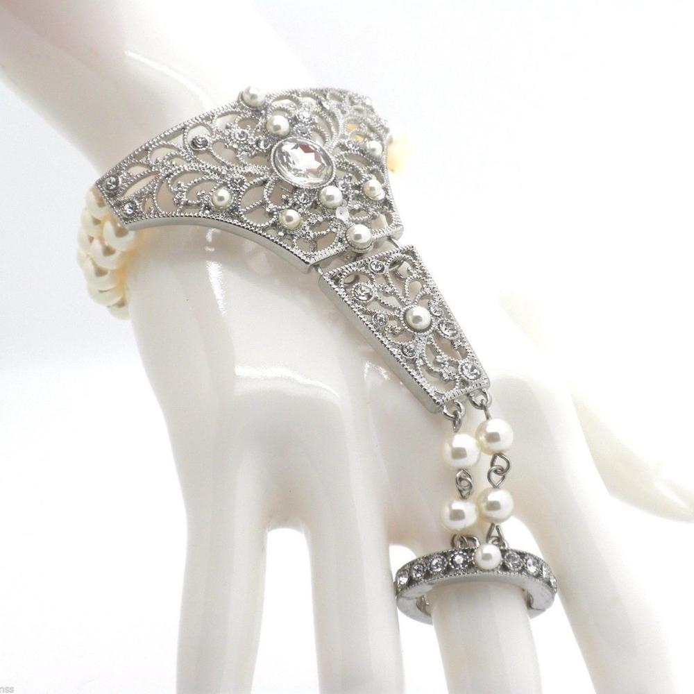 Pearl Slave Bracelet  Stretch Ring